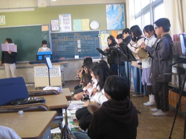 5年学習発表会練習の写真