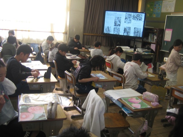 4年生図画工作版画の写真
