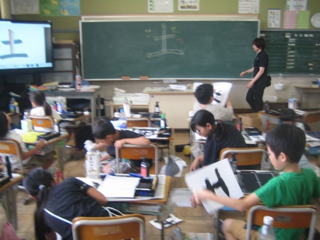 3年毛筆の授業
