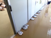 心電図検査会場の上靴
