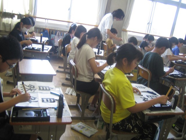 5年書写の授業の写真