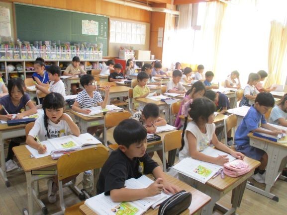 2024年9月6日　2年1組　国語　対話の練習　振り返りの記入