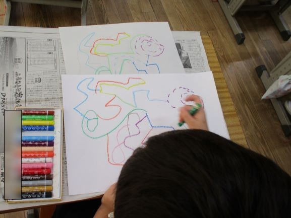 2024年9月10日　1年3組　図工　線の冒険　作品