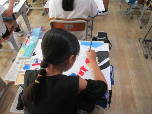 2024年9月18日　4年1組　図工　読書感想画　個人の作品２