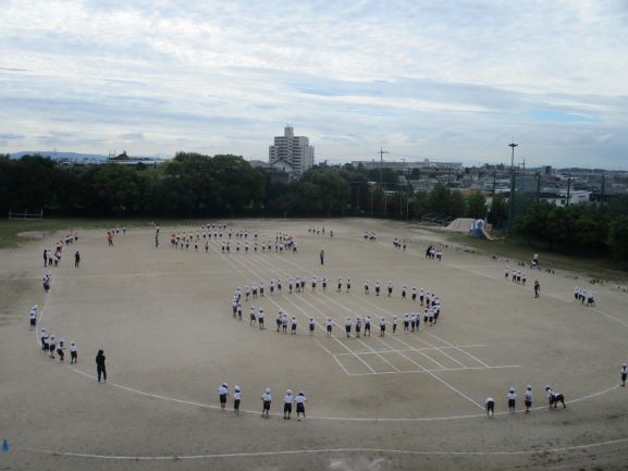 2024年10月8日　1，2年生　運動会練習　全景